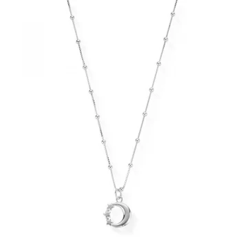 ChloBo Sterling Silver Bobble Chain Moon & Stars Necklace