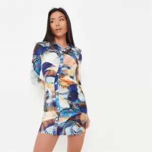 Missguided Asym Ruched Mini Dress - Multi