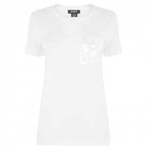 DKNY Sequin T Shirt - WHITE