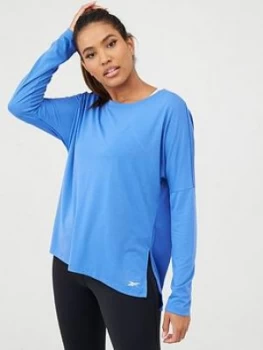 Reebok Workout Ready Supremium Long Sleeve - Blue, Size XS, Women