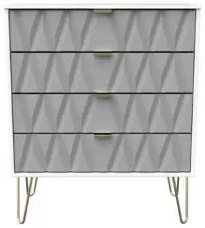 Shimmer 4 Drawer Chest - Grey & White