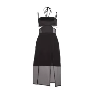 Calvin Klein Jeans Sheer Midi Dress - Black