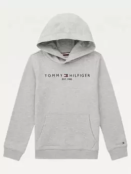 Tommy Hilfiger Boys Essential Hoodie - Light Grey Marl Size 7 Years