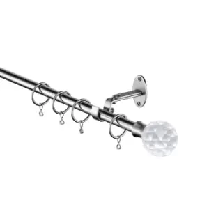 Little Black Book 16/19Mm Crystal Effect Finial Curtain Pole Steel 1.1-3M