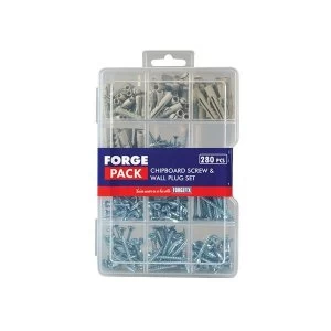 ForgeFix Screw & Wall Plug Kit ForgePack 280 Piece