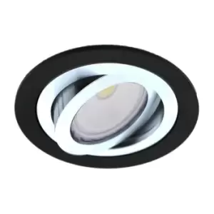 Cristal Helium Recessed Downlight Light Round Black