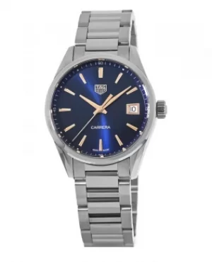 Tag Heuer Carrera Quartz Blue Dial Stainless Steel Womens Watch WBK1312.BA0652 WBK1312.BA0652