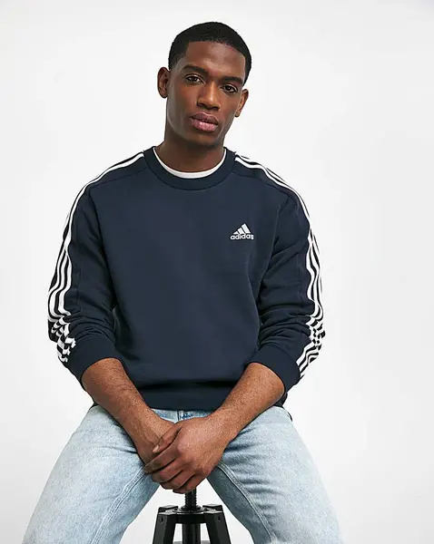 Adidas adidas 3 Stripes Fleece Sweatshirt Navy Male S34/37 DI08601