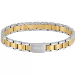 Mens Boss Plated Stainless Steel Metal Link Essentials