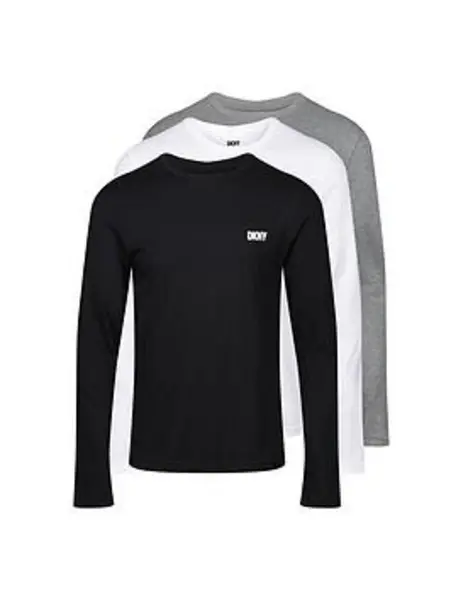 DKNY 3 Pack Long Sleeve Warrior T-Shirt Mens - Size M