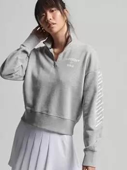 Superdry Code Core Sport Half Zip Sweat -grey, Grey, Size 14, Women
