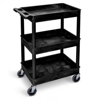 GPC Super Strength Plastic Multi Purpose Trolleys Deep 3 Shelf Trolley