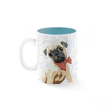 FRINGE Stoneware Ceramic Mug - Morning Dog (Pack of 4)