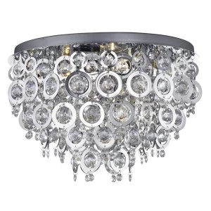 5 Light Flush Ceiling Light Chrome, E14