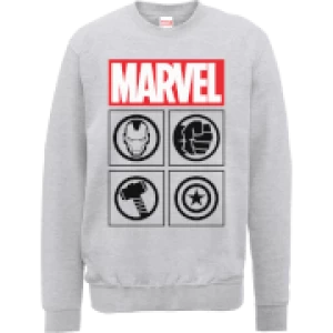 Marvel Avengers Assemble Icons Pullover Sweatshirt - Grey - XL