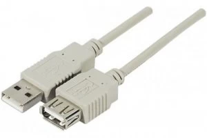 2m Grey USB 2.0 Extension A To A Mf