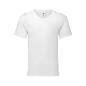 Fruit Of The Loom Mens Iconic 150 V Neck T-Shirt (S) (White)