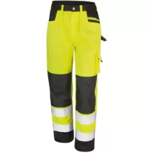 Result Safeguard Adults Unisex Hi Viz Cargo Trousers (Pack Of 2) (XL) (Hi-Vis Yellow) - Hi-Vis Yellow