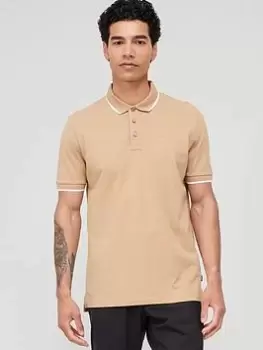 BOSS Parlay 190 Regular Fit Polo Shirt - Beige , Dark Beige Size M Men