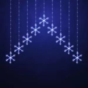 Festive 120cm x 120cm Snowflake Curtain Light Cool White