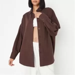 Missguided Tall Oversized Dinner Shirt - Brown