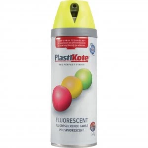 Plastikote Twist and Spray Fluorescent Aerosol Spray Paint Yellow 400ml