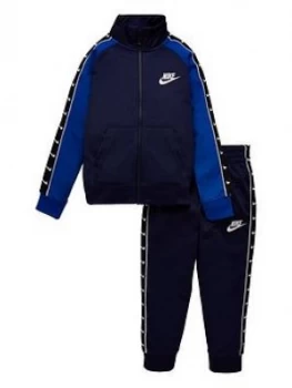 Nike Sportswear Younger Boys Swoosh Taped Tricot Tracksuit - Navy, Size 3-4 Years