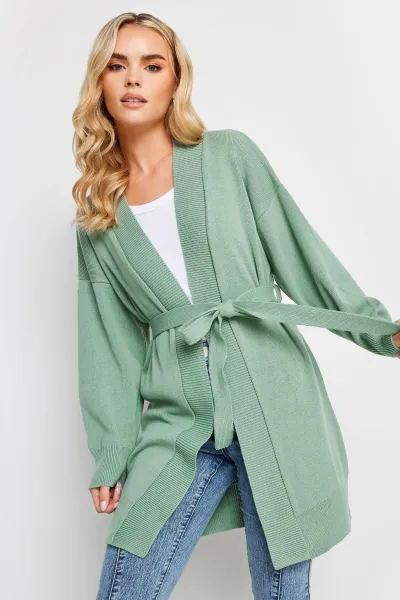 Petite Belted Midi Cardigan