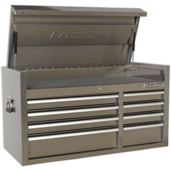 Sealey 8 Drawer Wide Stainless Steel Tool Chest Stainless Steel