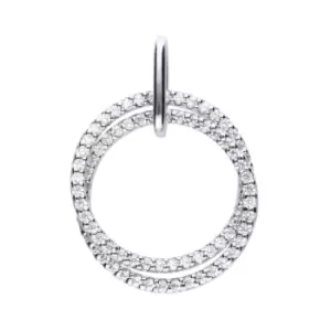 Sterling Silver Interlinked Circles Zirconia Pendant