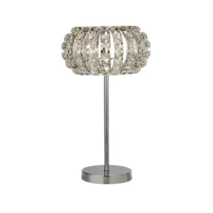 Marilyn 1 Light Chrome Table Lamp with Crystal Glass, Crystal Sand Diffuser