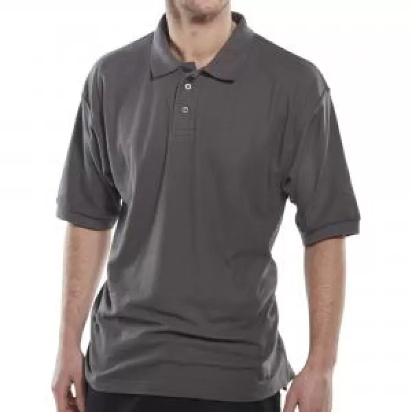 Click Polycotton Polo Shirt Grey 2XL