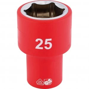 Draper 1/2" Drive VDE Fully Insulated Hexagon Socket Metric 1/2" 25mm