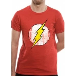 The Flash Distressed Logo DC Essentials Range T-Shirt XX-Large - Red