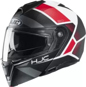 HJC i90 Hollen Helmet, black-grey-red, Size L, black-grey-red, Size L