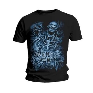 Avenged Sevenfold - Chained Skeleton Unisex Large T-Shirt - Black