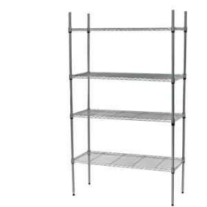 Oypla 4 Tier Heavy Duty Steel Wire Rack Shelf Kitchen Storage Shelving Unit with Wheels