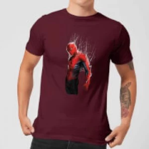 Marvel Spider-man Web Wrap Mens T-Shirt - Burgundy - XL