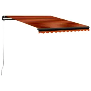 Vidaxl Manual Retractable Awning 350X250 Cm Orange And Brown