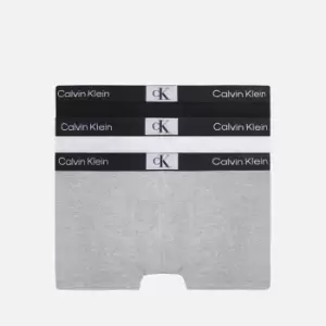 Calvin Klein Logo 3 Pack Cotton-Blend Trunks - L