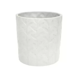 Ivyline Fairford Ivory Speckle Leaf Planter H25cm D24cm