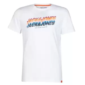 Jack Jones JORTYLER mens T shirt in White. Sizes available:S,M,XS