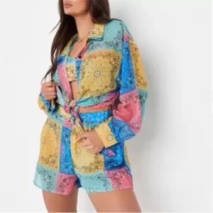 Missguided Paisley Print Beach Cover Up Shirt - Multi