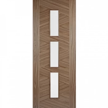 LPD Zeus Fully Finished Walnut 3 Light Glazed Internal Door - 1981mm x 686mm (78 inch x 27 inch)