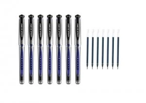 Uniball Gel Impact UM153 Blue Pen and Refill PK7