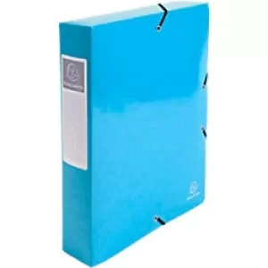 Exacompta Filing Box 50627E A4+ Light Blue Glossy Card 25 x 33cm Pack of 8