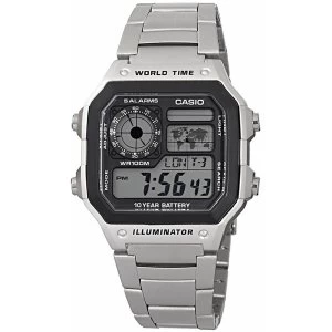 Casio World Time LCD Watch Stainless Steel