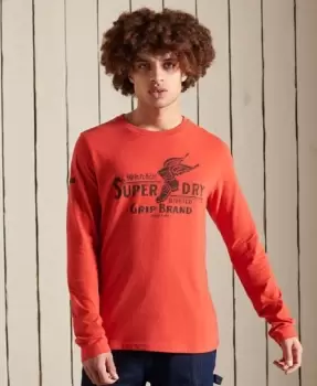 Superdry Mens Script Style Workwear Top Red / Americana Red - Size: Xxl