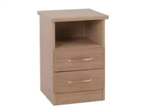 Seconique Nevada Rustic Oak 2 Drawer Bedside Table