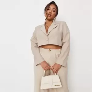 Missguided Plus Size Cropped Blazer - Neutral